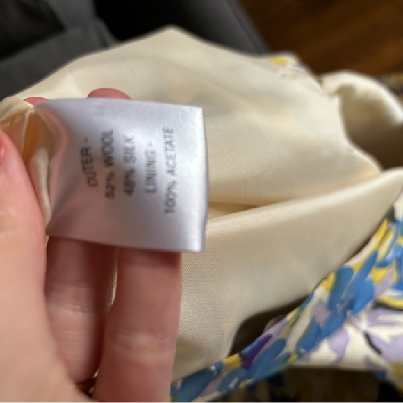 LK Bennett Multicolor Floral Wool/silk dress Sz 8 - Picture 7 of 7